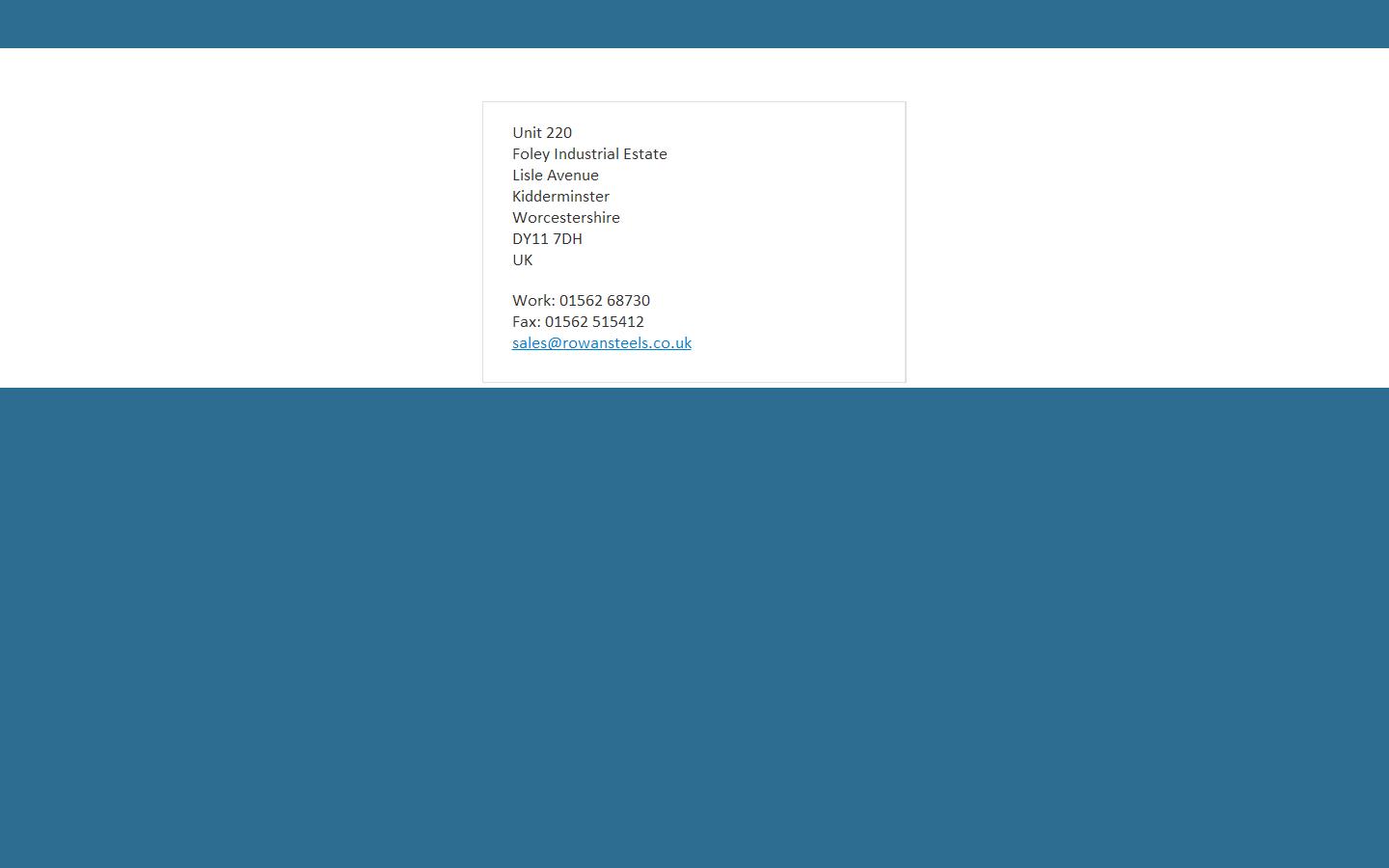 Rowan Steels Website