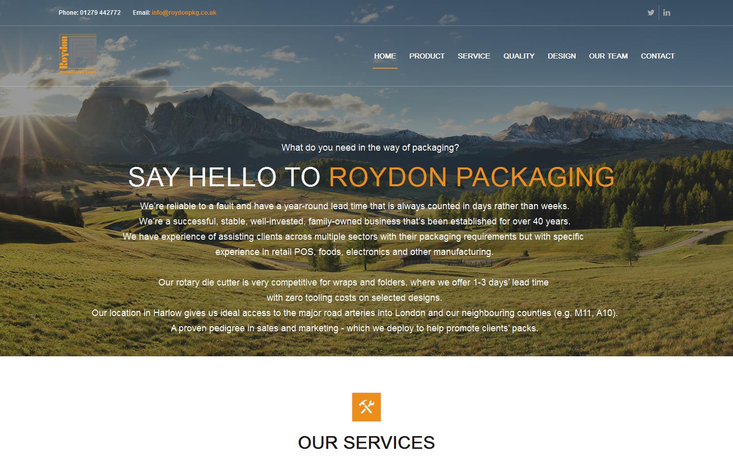 Roydon Packaging Ltd Website