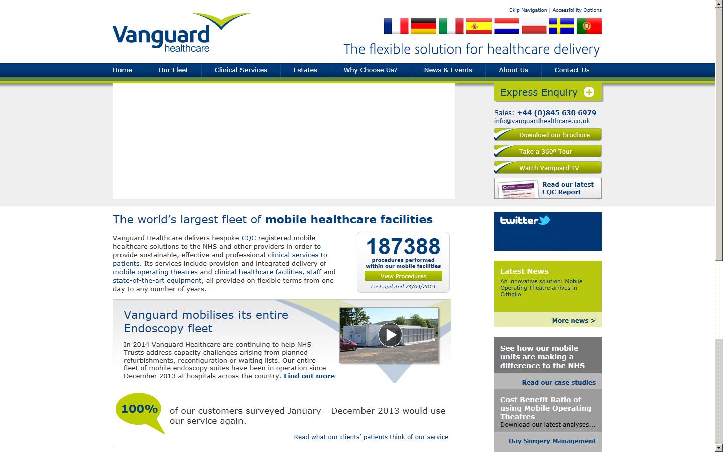 Vanguard Healthcare Website