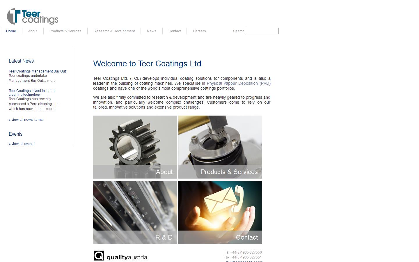 Teer Coatings Ltd Website