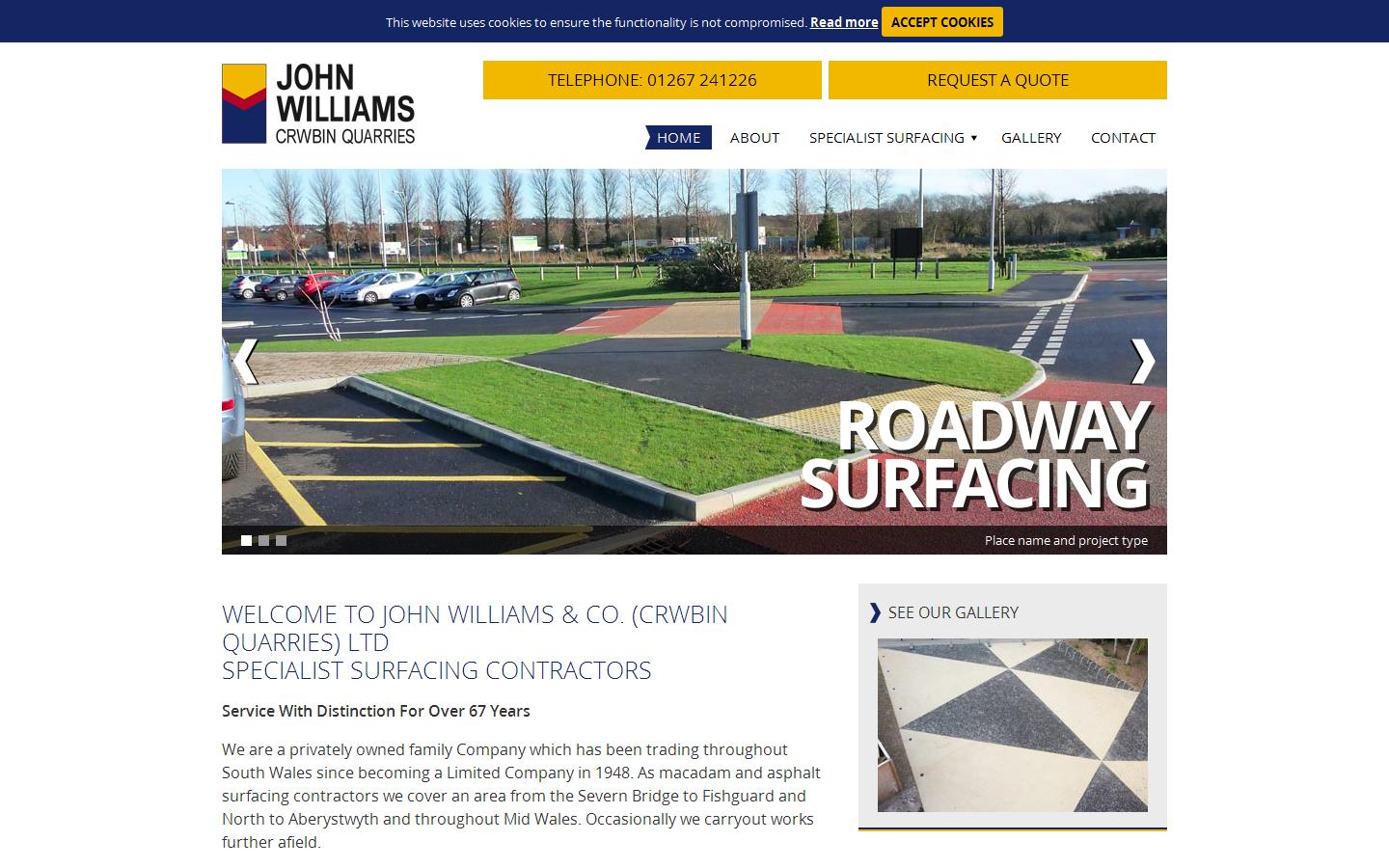 John Williams & Co Crwbin Quarries Ltd Website