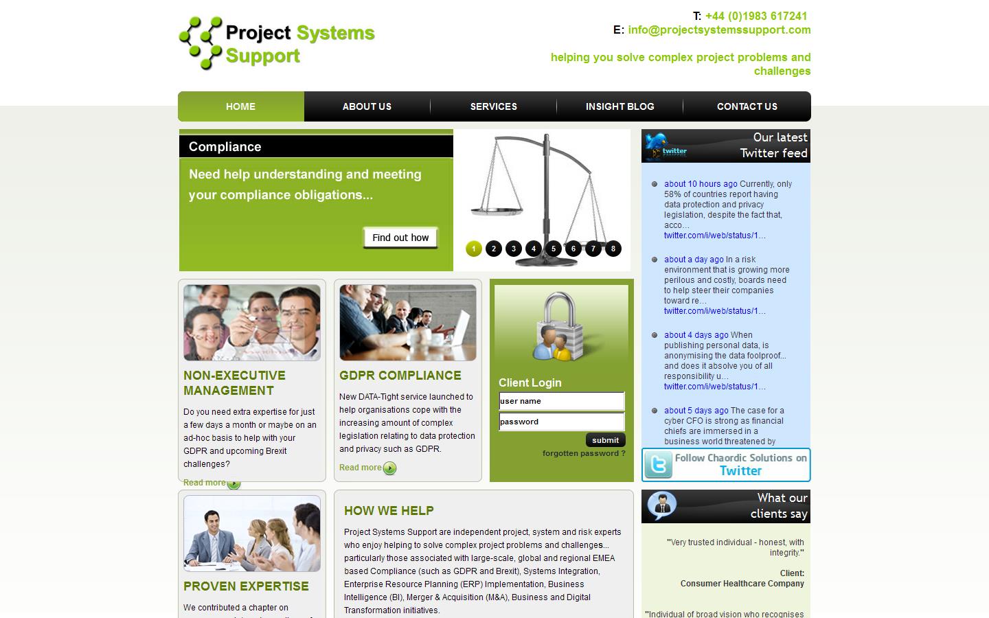Project Systems Support Website