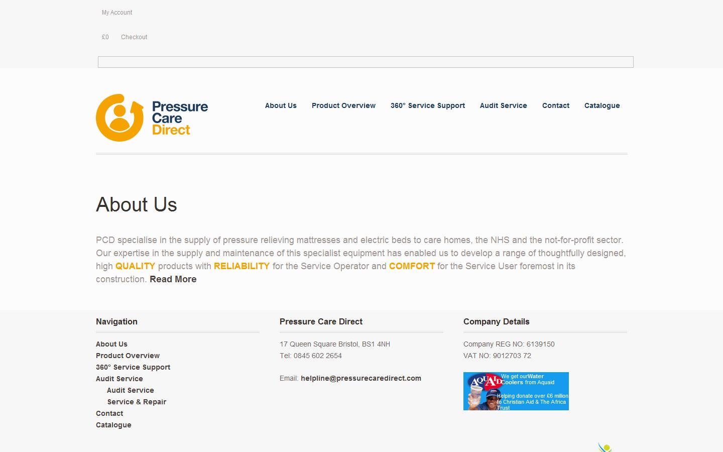 Pressure Care Direct Website