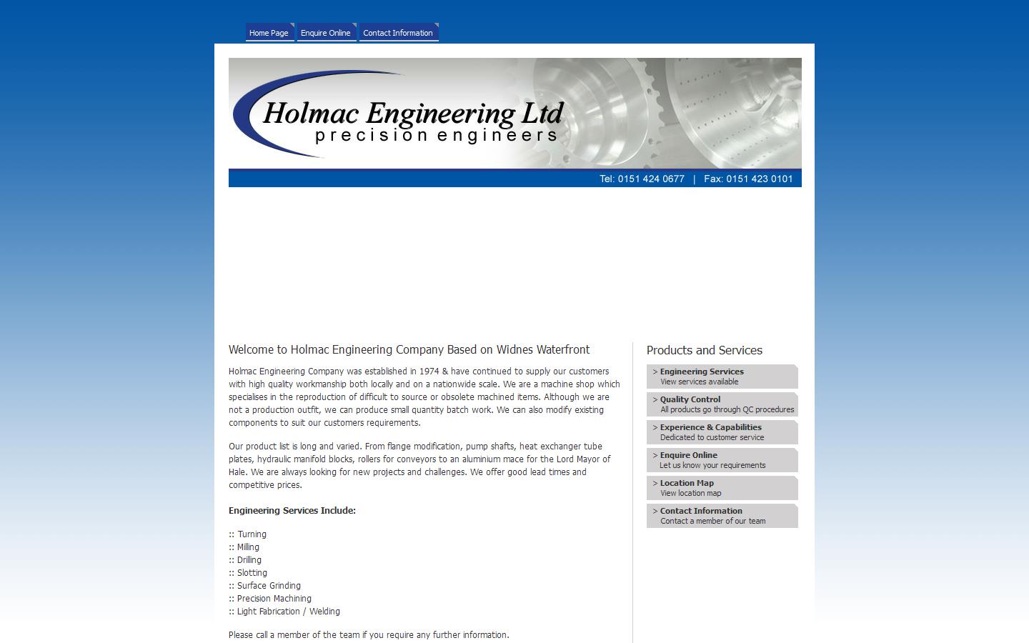 Holmac Engineering Ltd Website