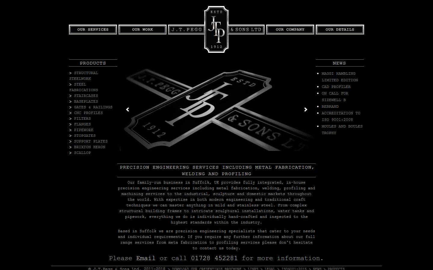 J T Pegg & Sons Ltd Website