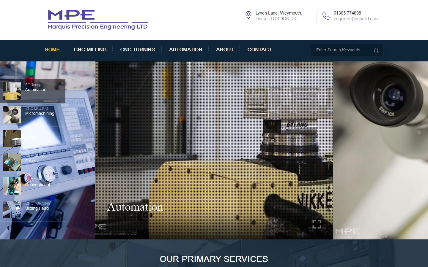 Marquis Precision Engineering Ltd Website