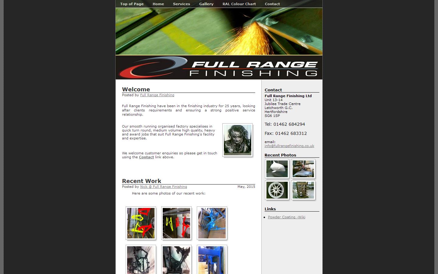 Full Range Finishing Ltd Website