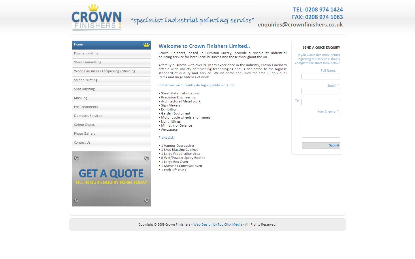 Crown Finishers Website