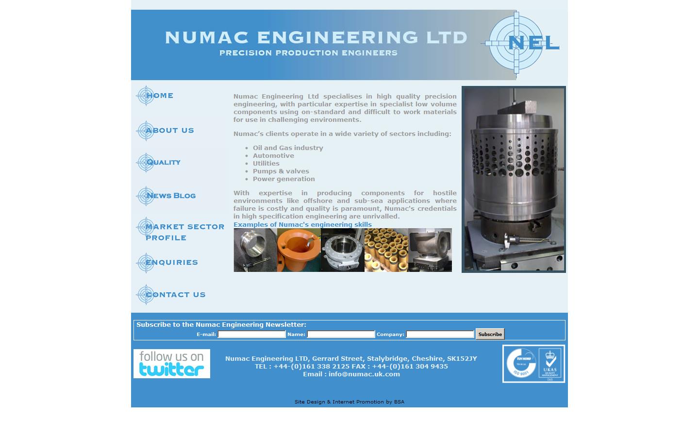 Numac Engineering Ltd Website