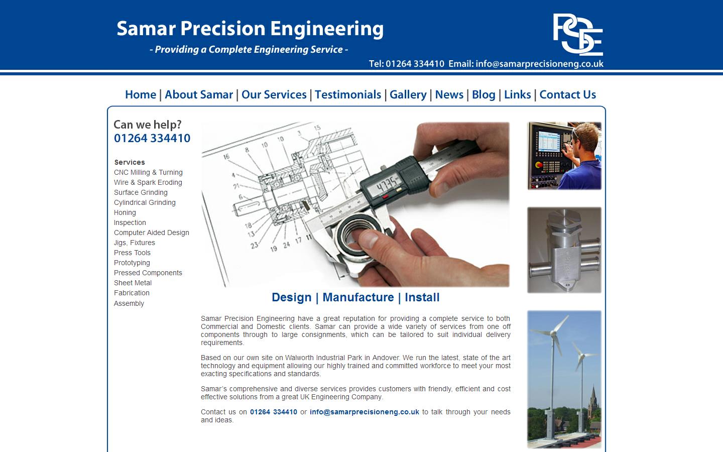 Samar Precision Engineering Website