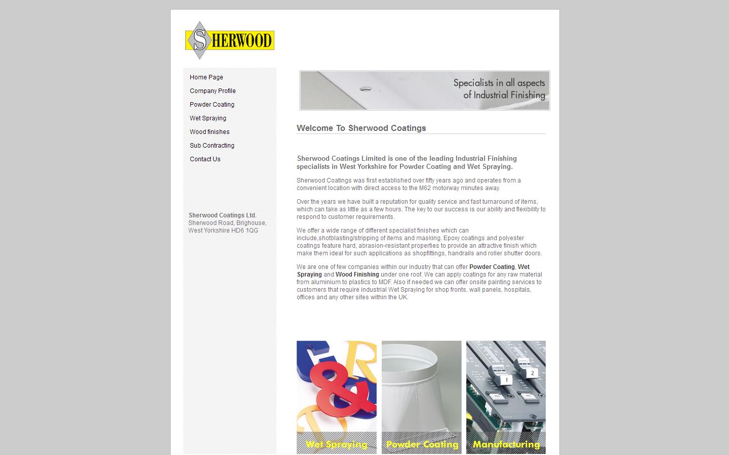 Sherwood Coatings Ltd Website