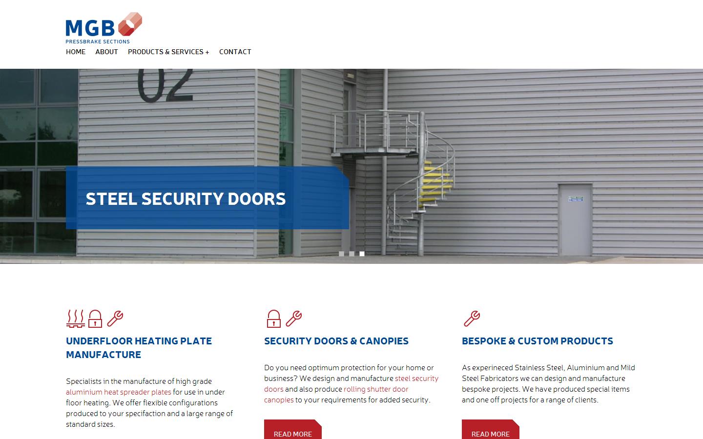 M G B Pressbrake Sections Ltd Website