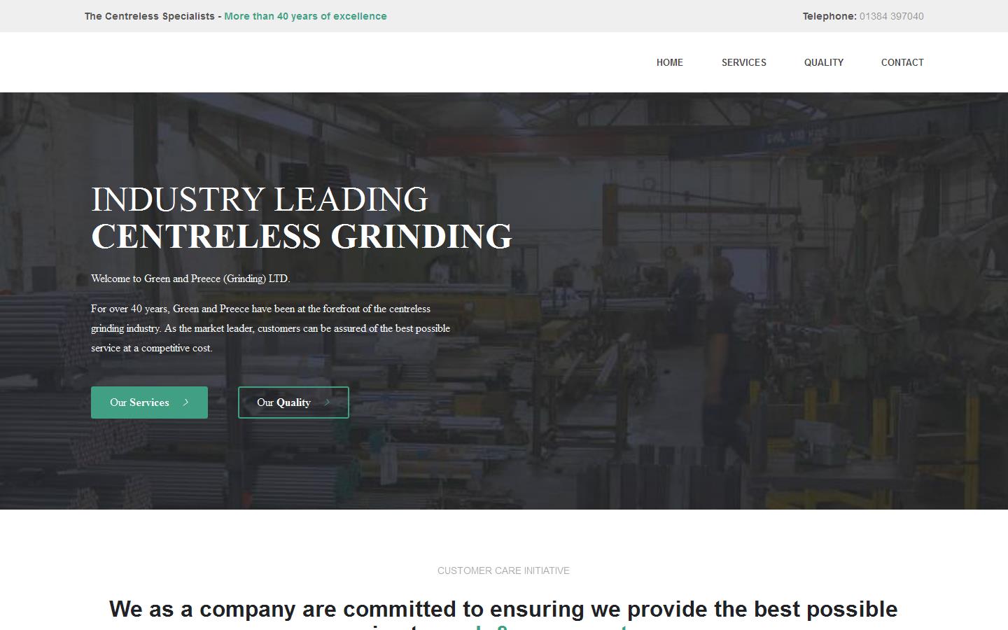 Green & Preece Grinding Ltd Website