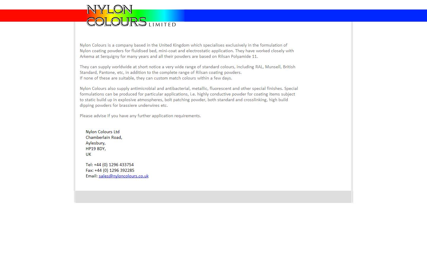Nylon Colours Ltd Website