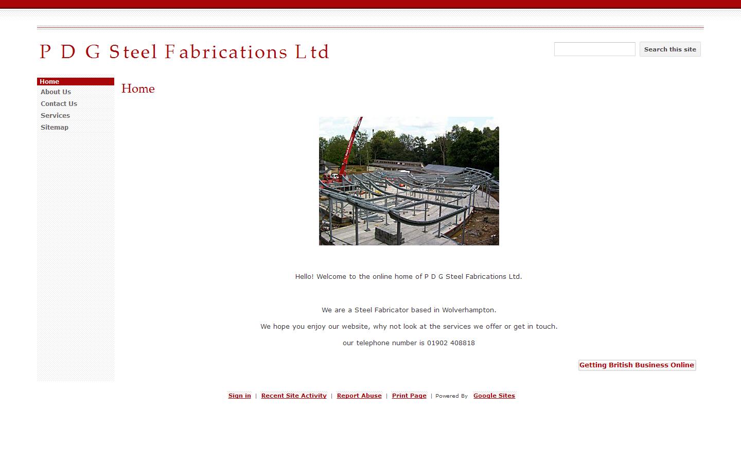 P D G Steel Fabrication Ltd Website
