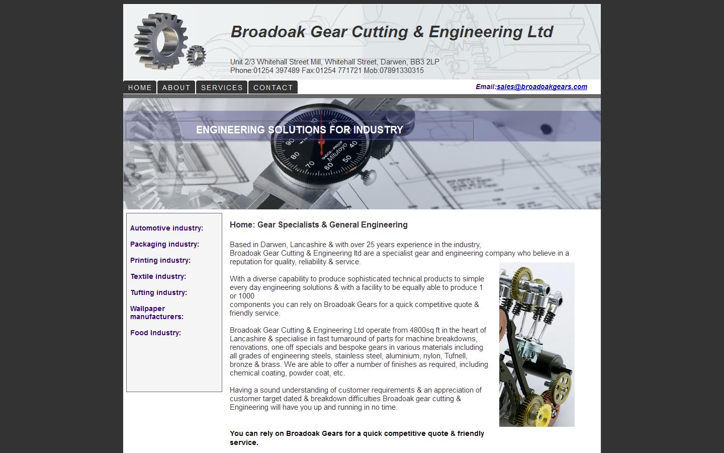 Broad Oak Gear Cutting & Engineering Ltd Website