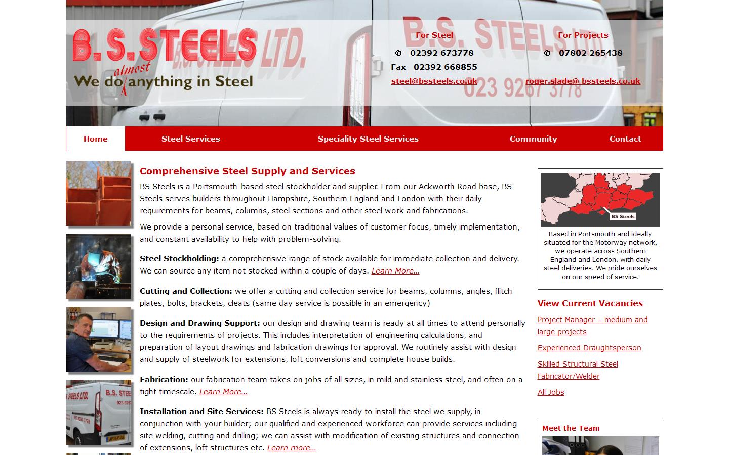 B S Steels Website