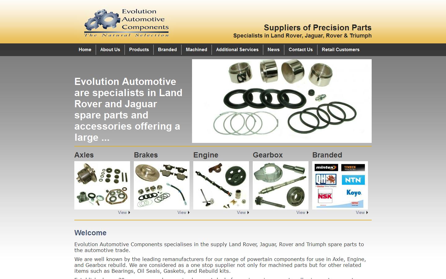 Evolution Automotive Components Website