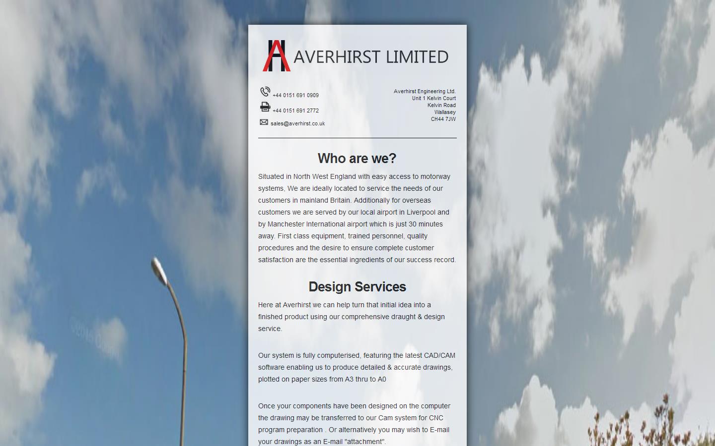 Averhirst Ltd Website
