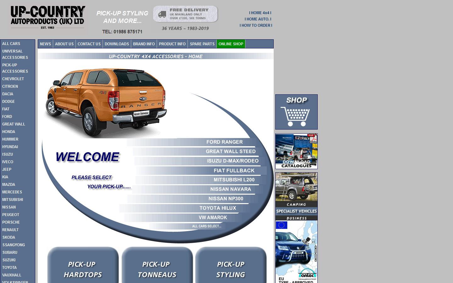 Up-country Autoproducts UK Ltd Website