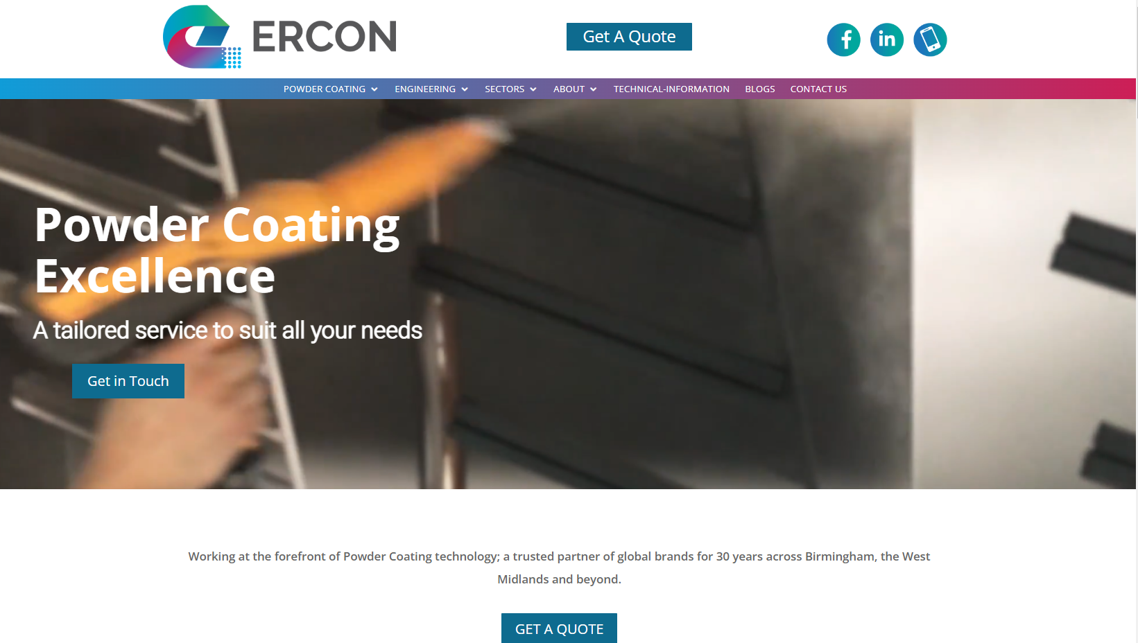ERCON Powder Coatings Ltd Website