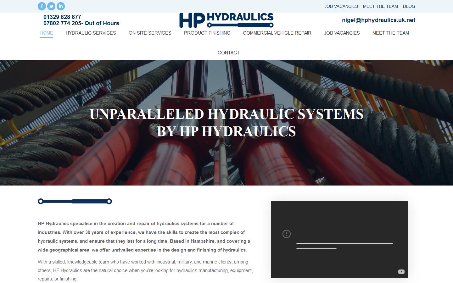 Howe Precision Hydraulics Ltd Website
