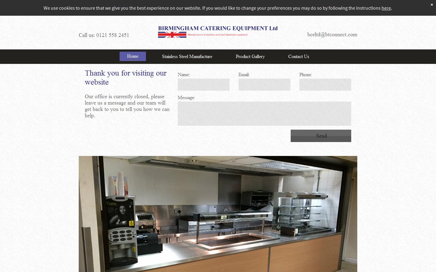 Birmingham Catering Equipment Ltd Website