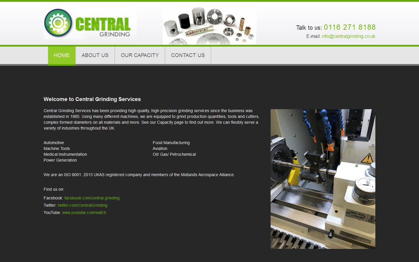 Central Grinding Services Website