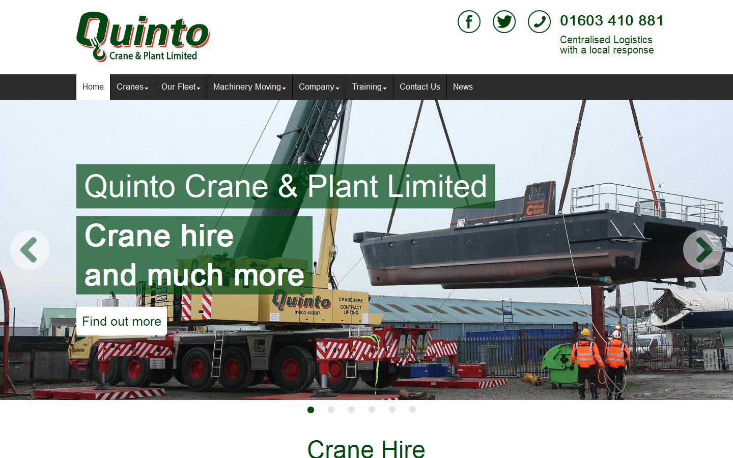 Quinto Crane & Plant Ltd Website