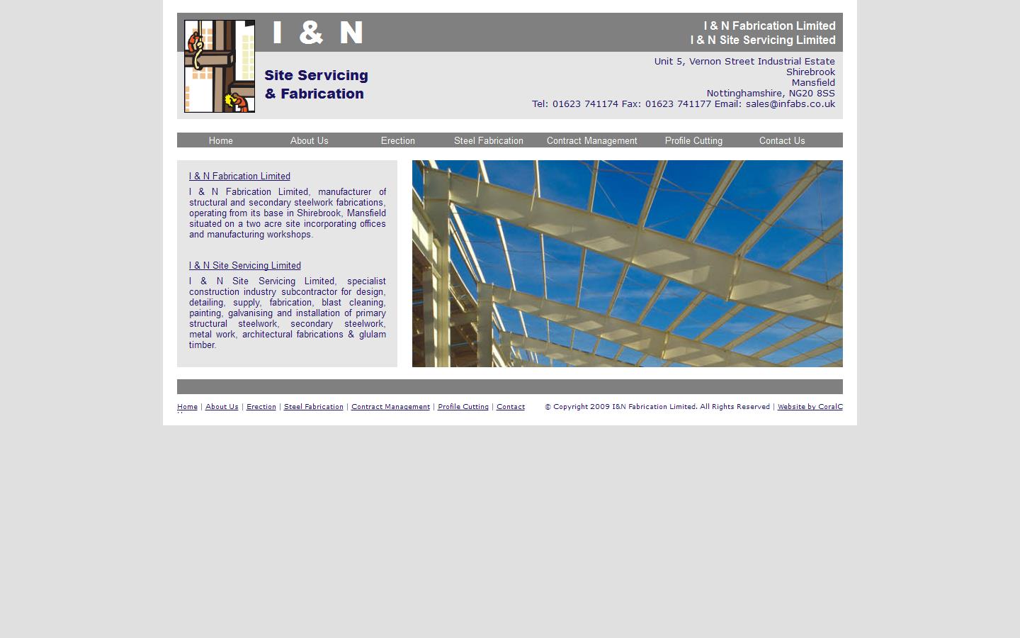 I & N Site Servicing & Fabrications Website