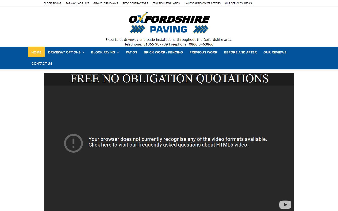 Oxfordshire Paving Ltd Website