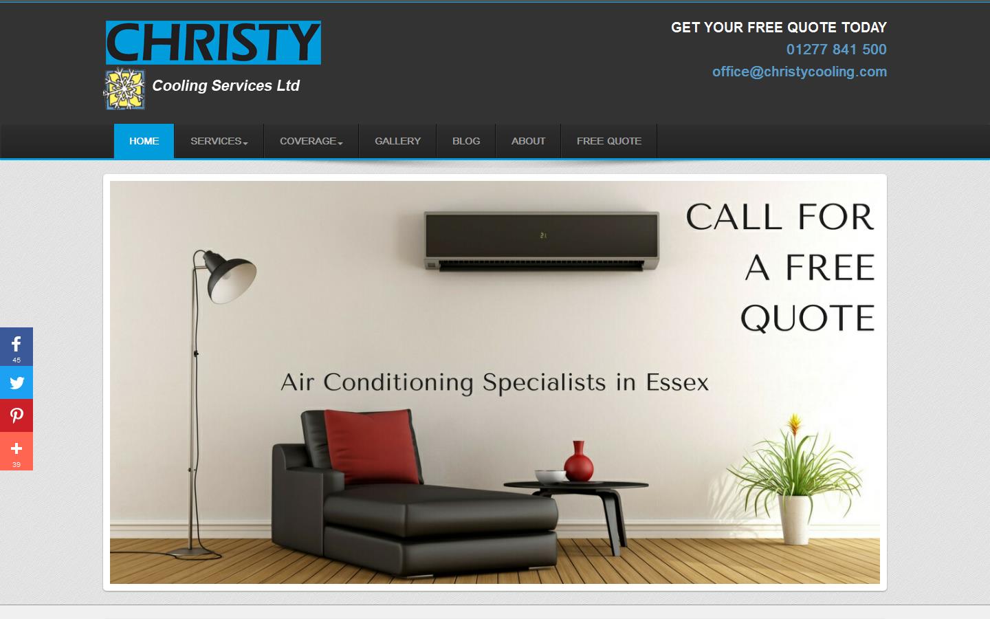 Christy Cooling Services Website