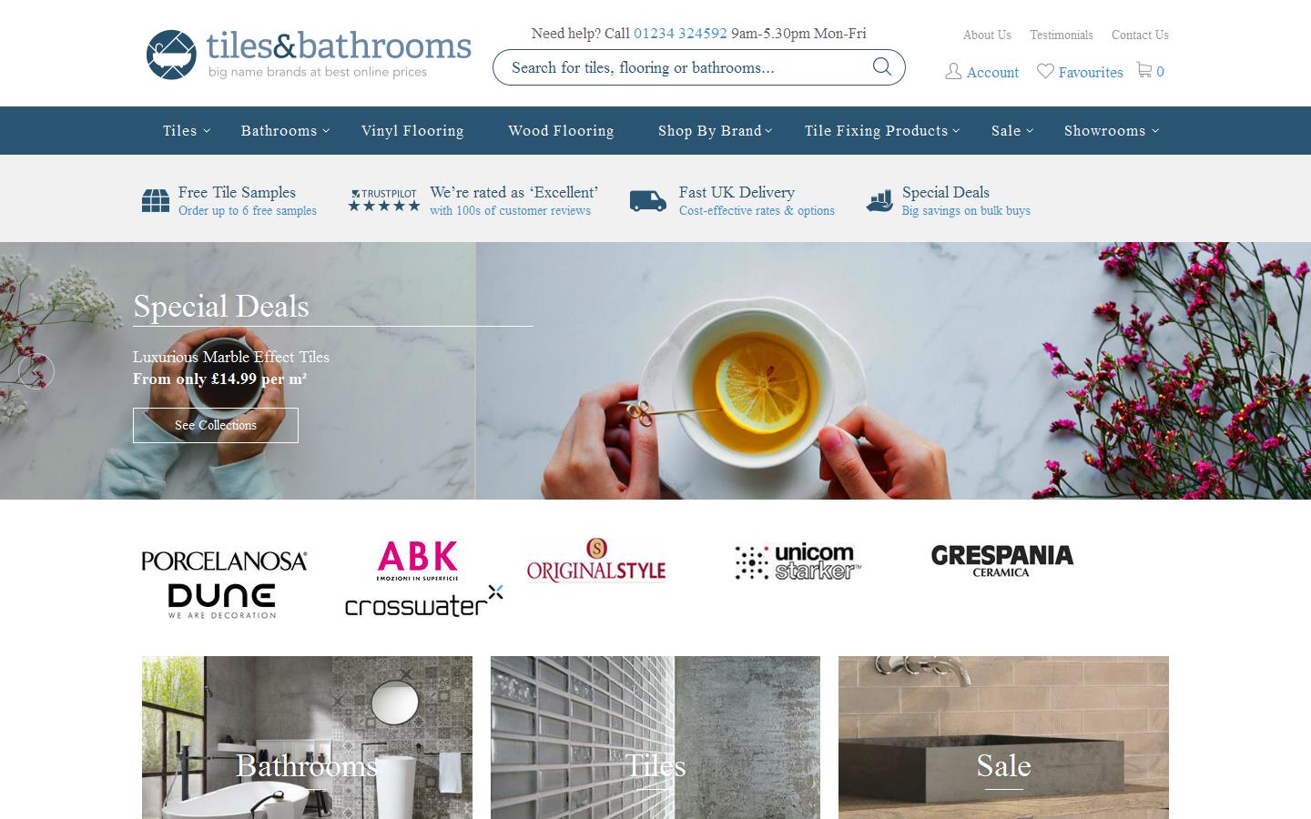 Tiles & Bathrooms Online Website