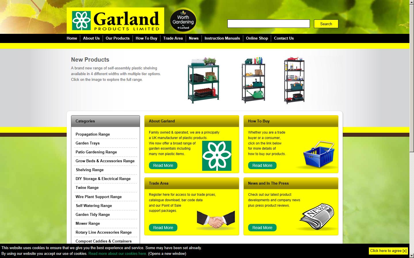 Garland Products Ltd Website
