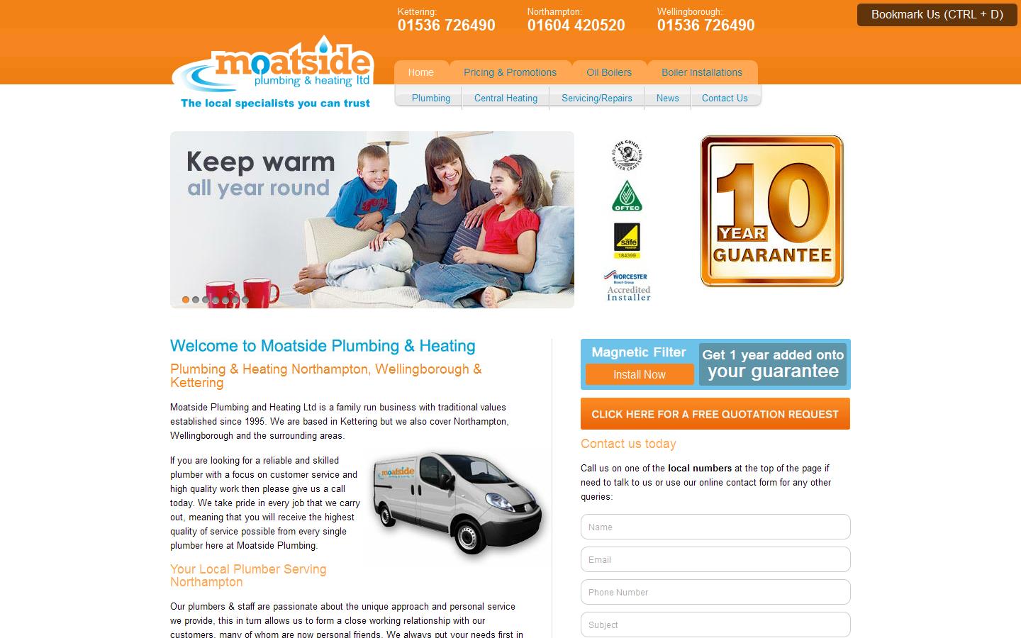 Moatside Plumbing & Heating Ltd Website