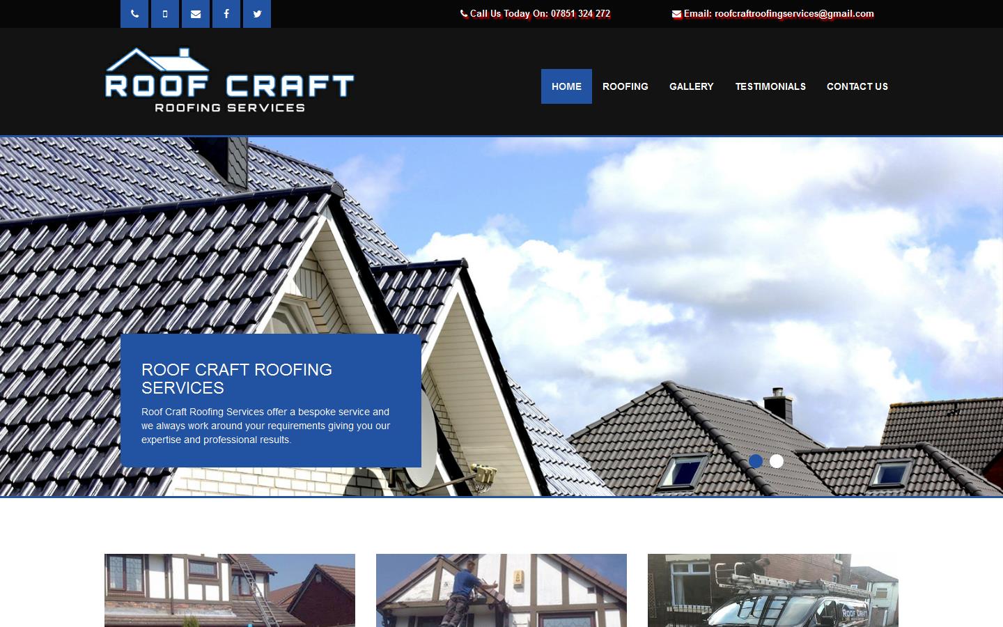 Roofcraft Roofing Services Website
