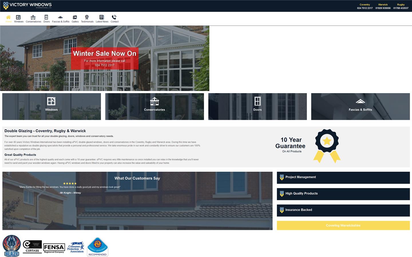 Victory Windows International Ltd Website