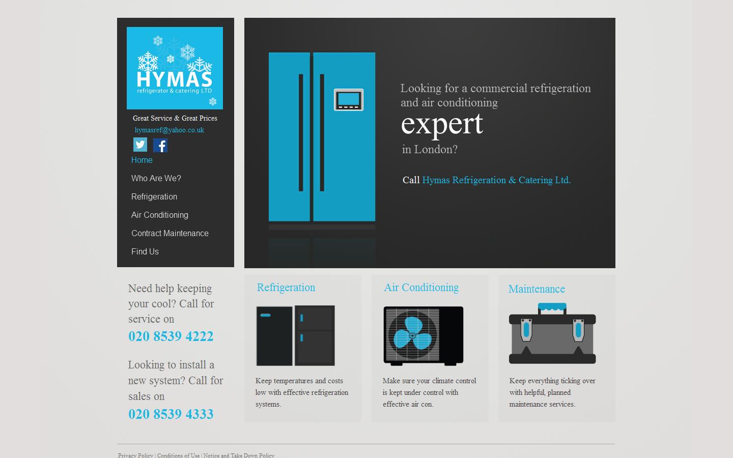 Hymas Refrigeration Website