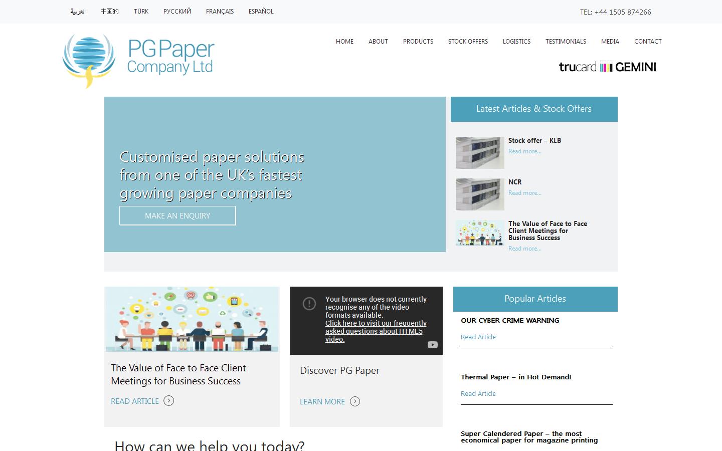 Paper Manufacturers UK Website
