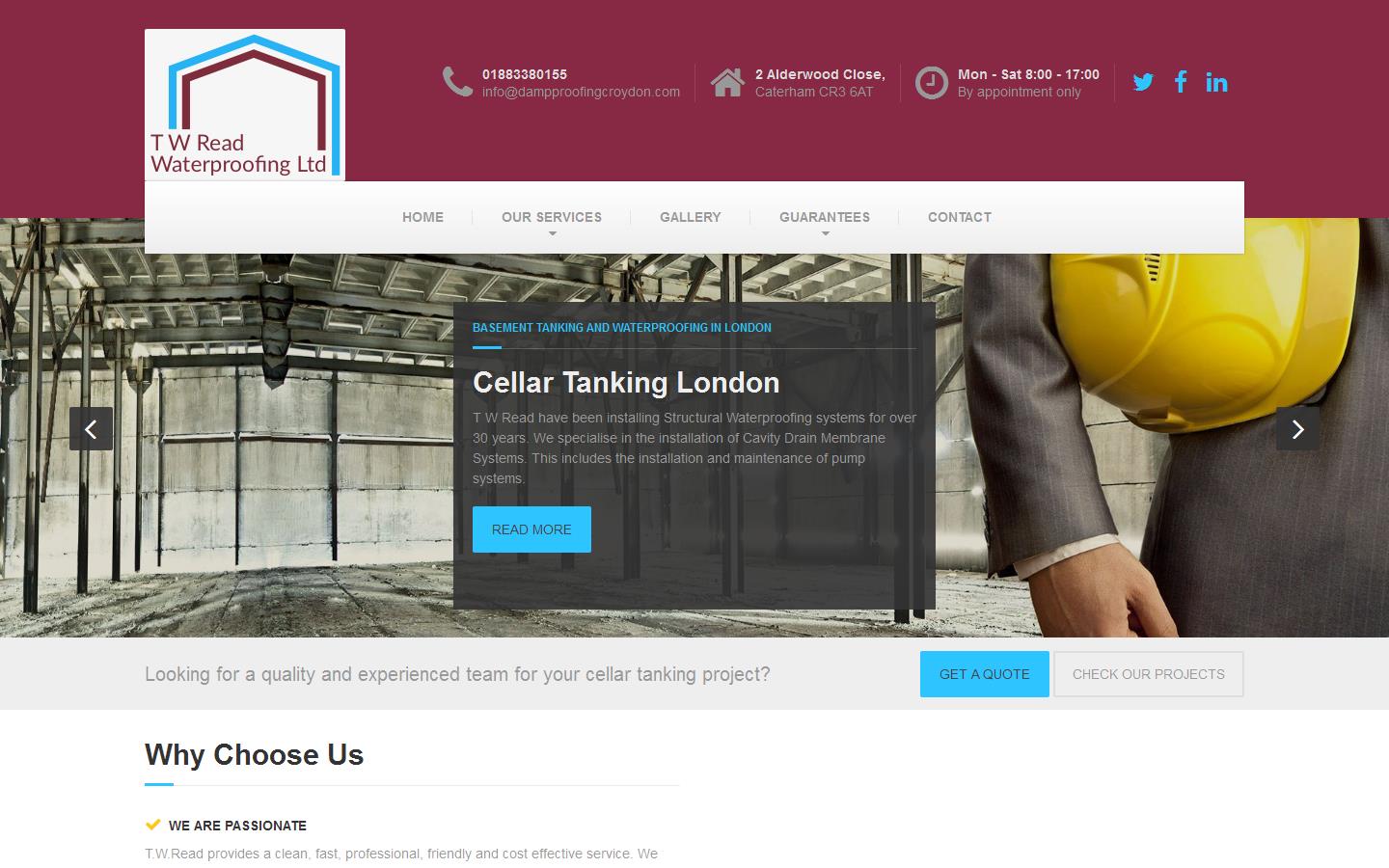 T W Read Waterproofing Ltd Website