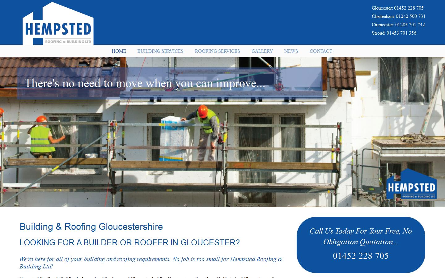 Hempsted Roofing & Building Ltd Website