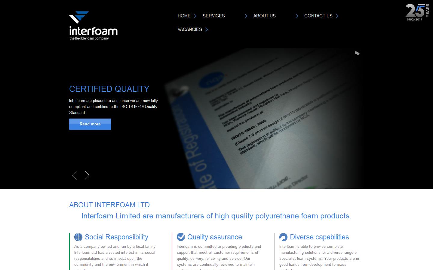 Interfoam Ltd Website