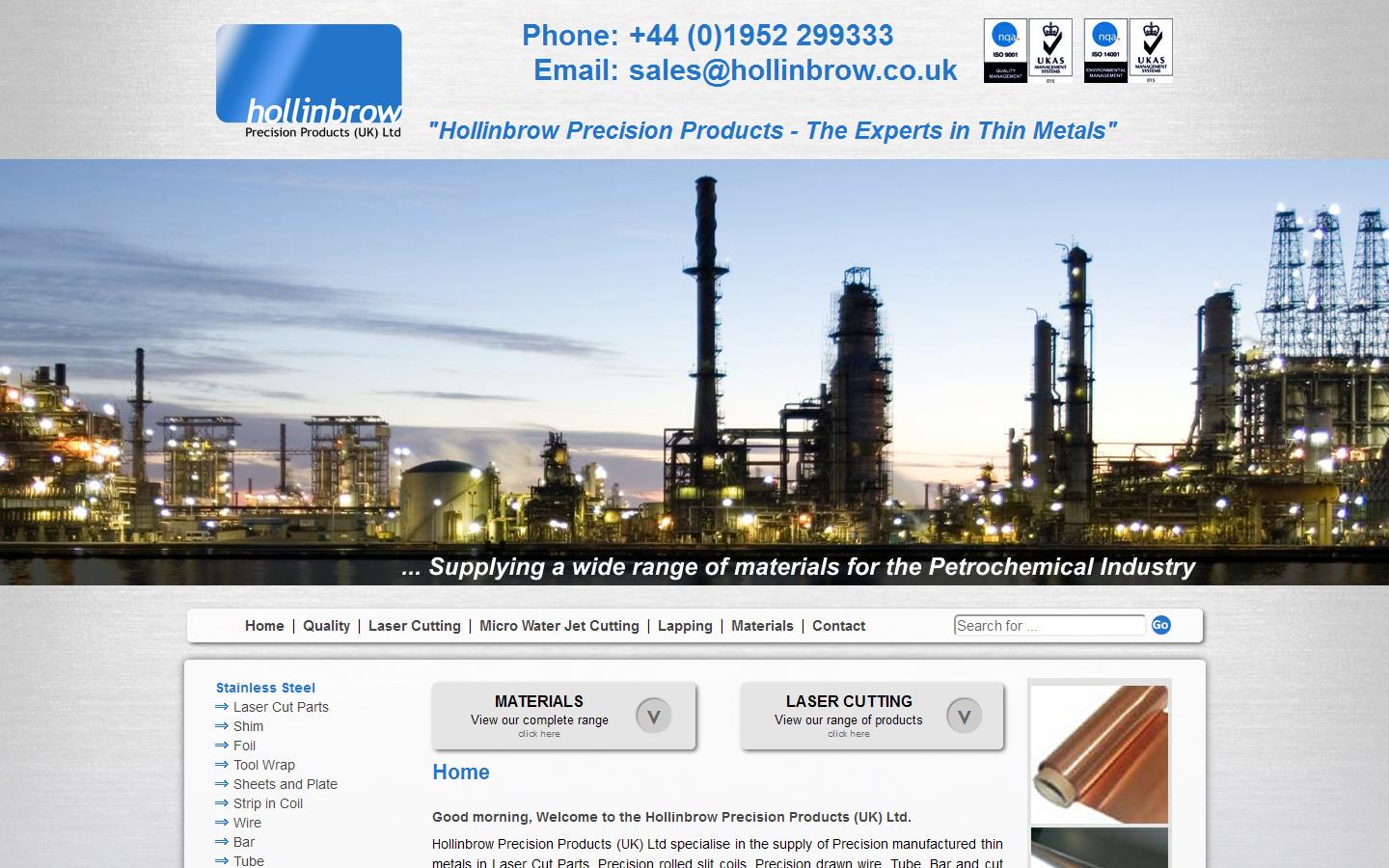 Hollinbrow Precision Products UK Ltd Website