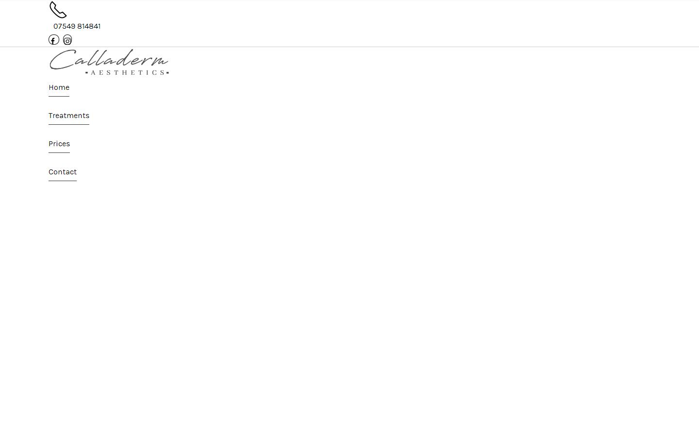 Calladerm Aesthetics Website