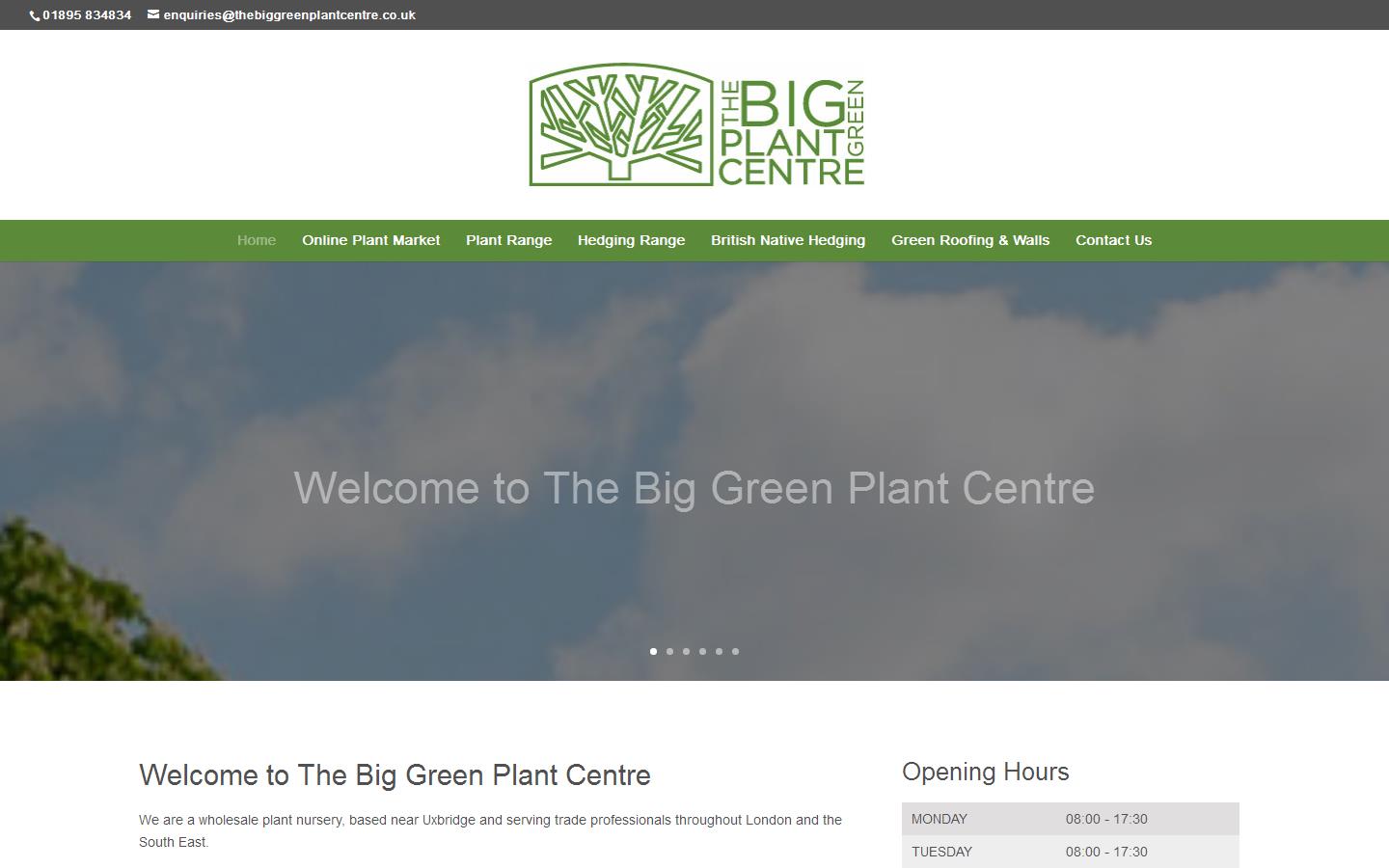 The Big Green Plant Centre Website