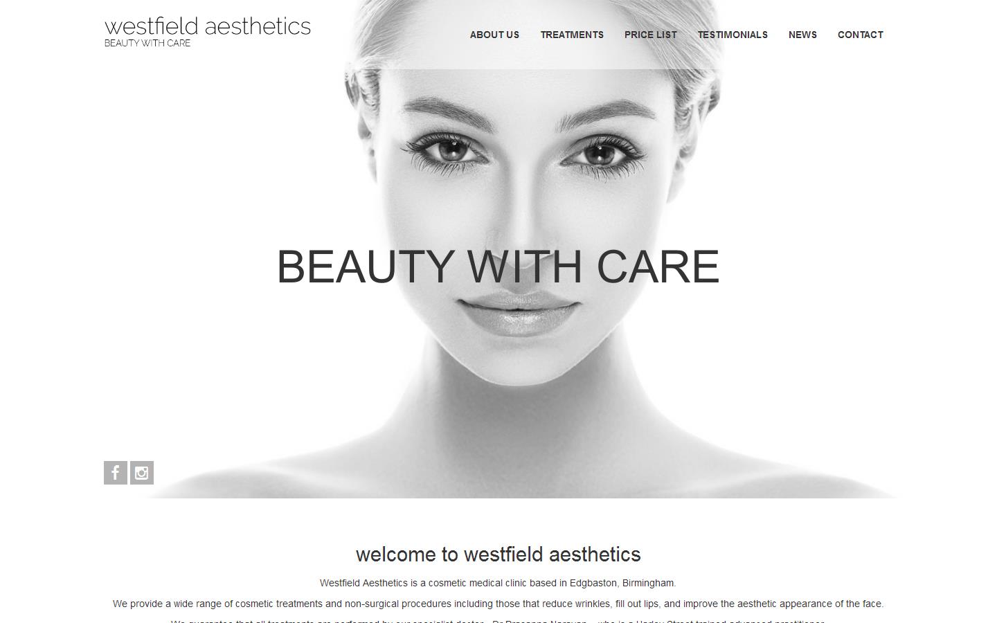 Westfield Aesthetics Website