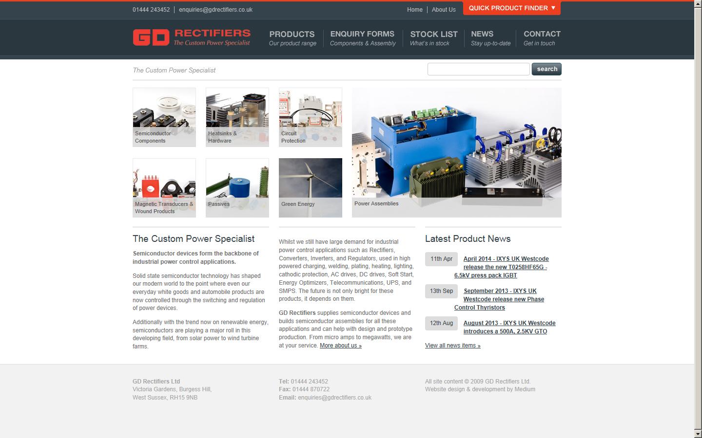GD Rectifiers Ltd Website