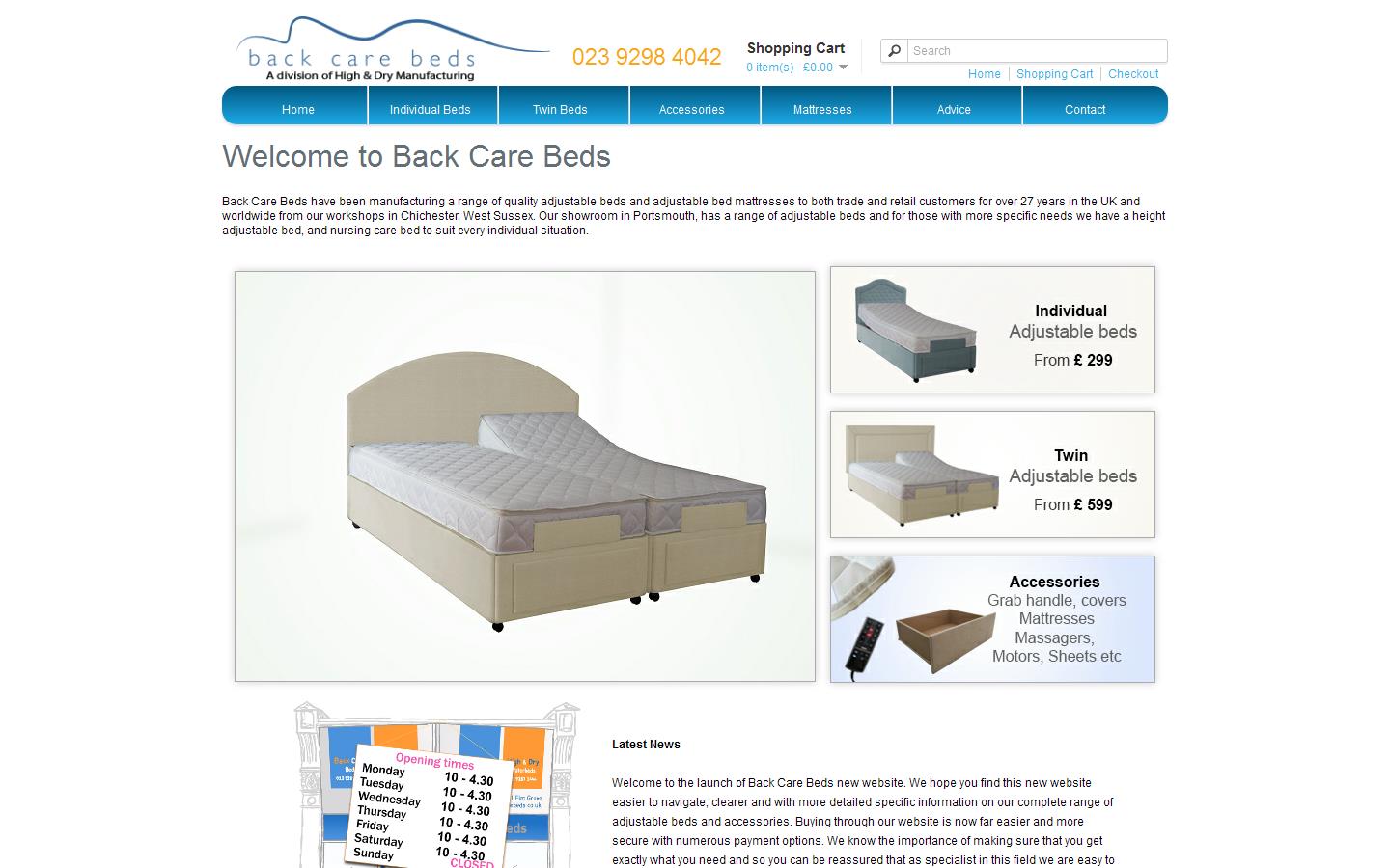Back Care Beds Website