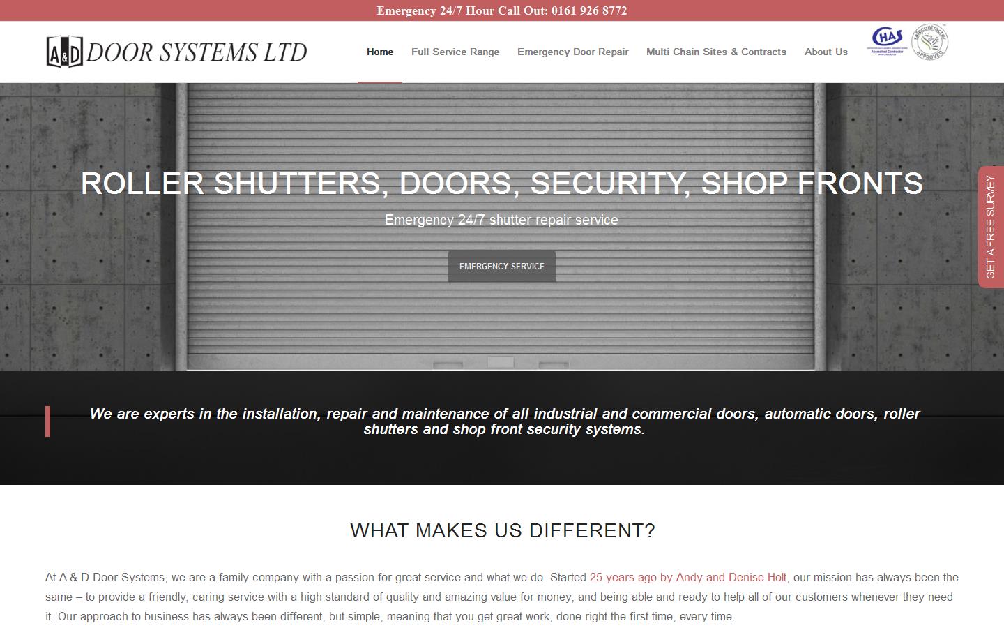 A & D Door Systems Website