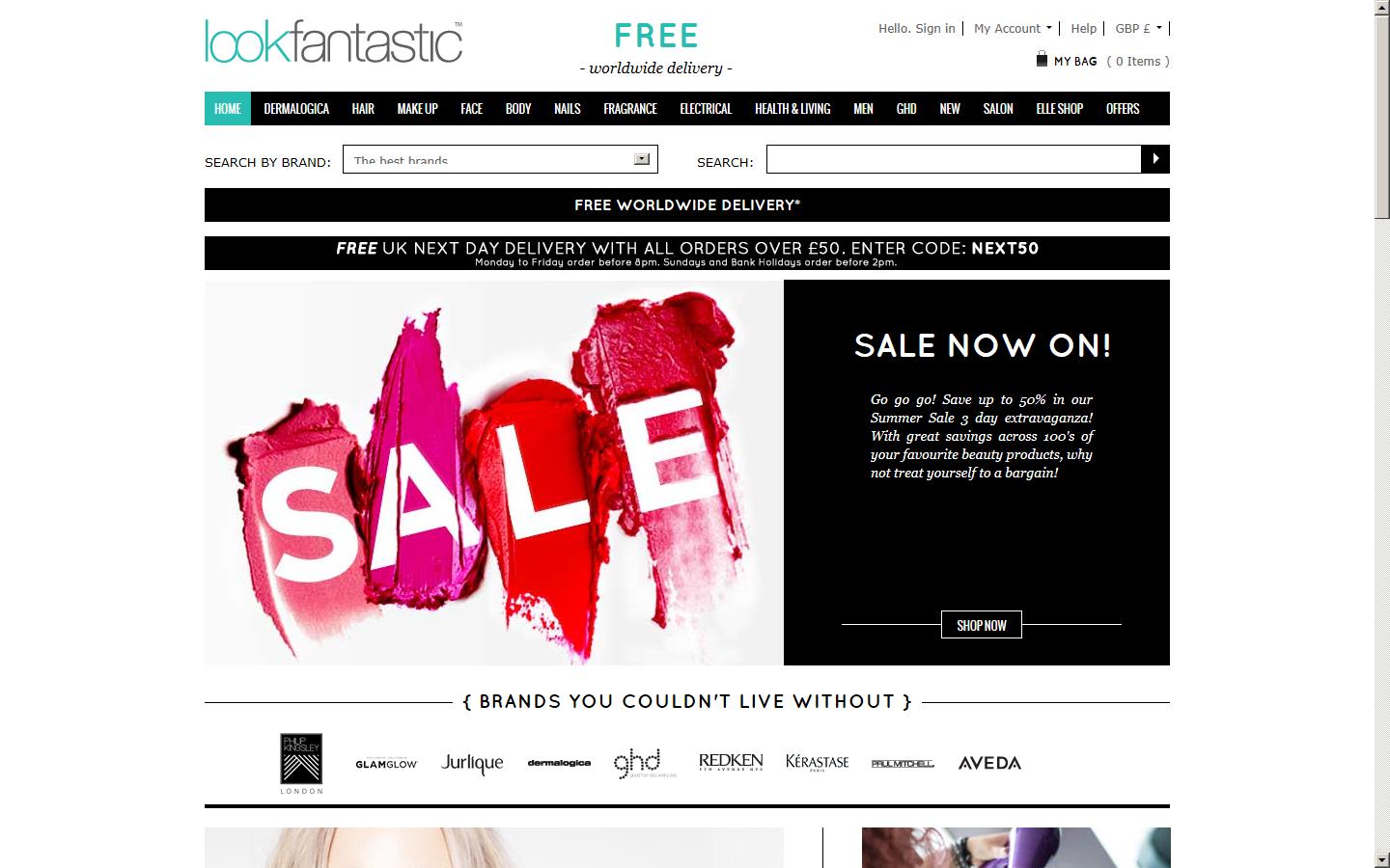 LookFantastic.com Website